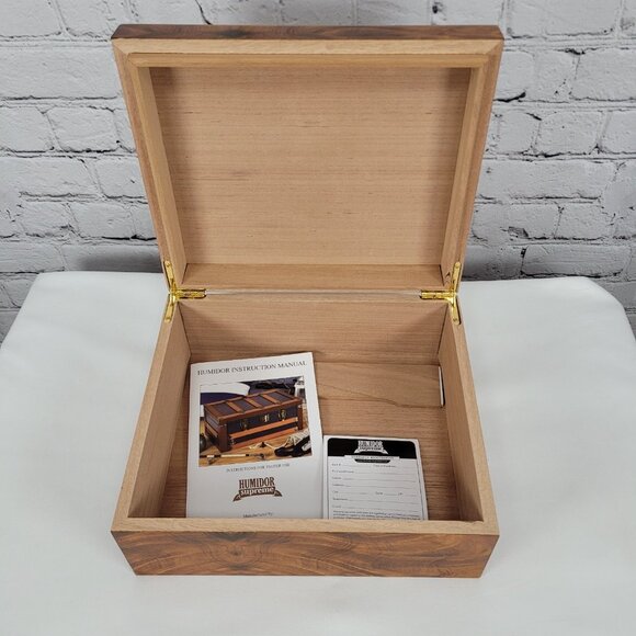 Quality Importers Trading Co Humidor Supreme Brown Wood Cigar Storage Box - Picture 2 of 9